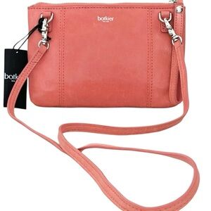 NWT BOTKIER Leather Logan Crossbody Bag/Wristlet Clutch - Grapefruit